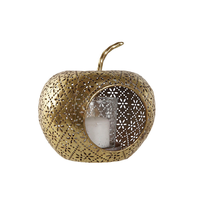 Поставка за свещ Home ESPRIT Златен Метал Кристал 14 x 14 x 13 cm