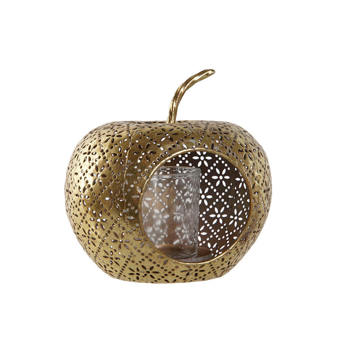 Поставка за свещ Home ESPRIT Златен Метал Кристал 14 x 14 x 13 cm