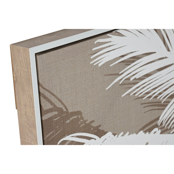 Картина Home ESPRIT Бял Бежов Палми Средиземноморско 83 x 4 x 123 cm (2 броя)