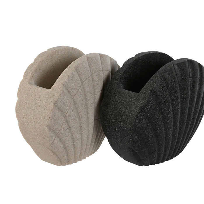 Чаша Home ESPRIT Сив Сметана Смола 12 X 6 X 10,5 cm (2 броя)