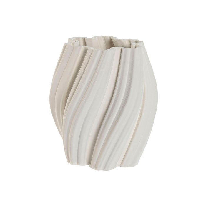 Ваза Home ESPRIT Бял Каменинов Модерен 19,5 X 19,5 X 23 cm