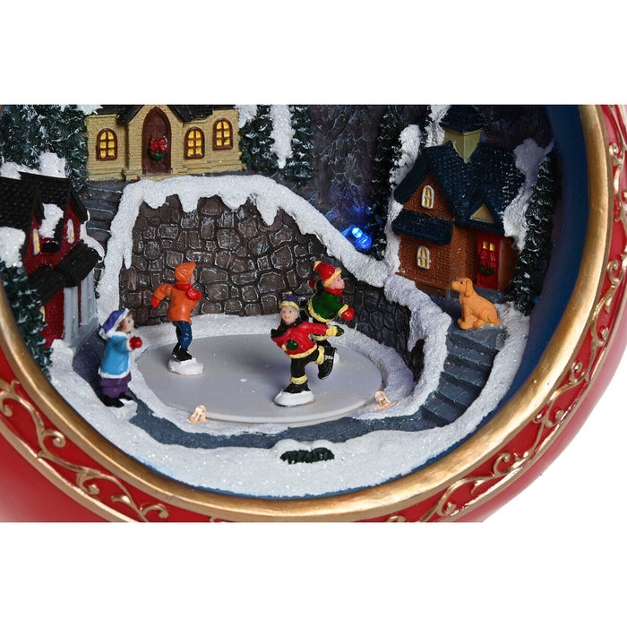 Коледна Украса Home ESPRIT Червен Златен Музикален 26,5 X 24 X 27 cm