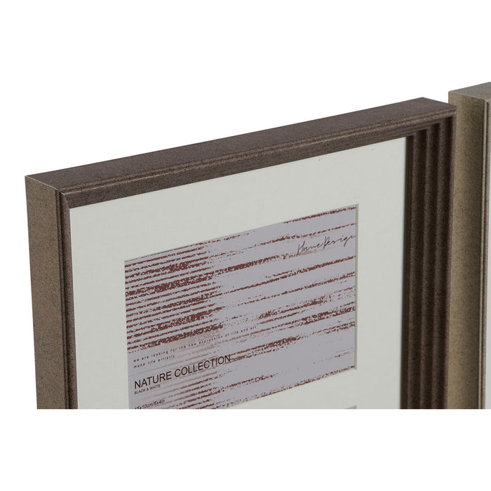 Рамка за снимки Home ESPRIT Бял Кафяв Сив Кристал полистирен Град 23 X 3 X 41 cm (2 броя)