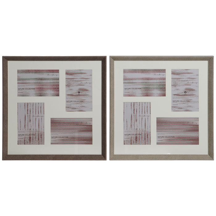 Рамка за снимки Home ESPRIT Кафяв Естествен Кристал полистирен Град 34 x 3 x 34 cm (2 броя)