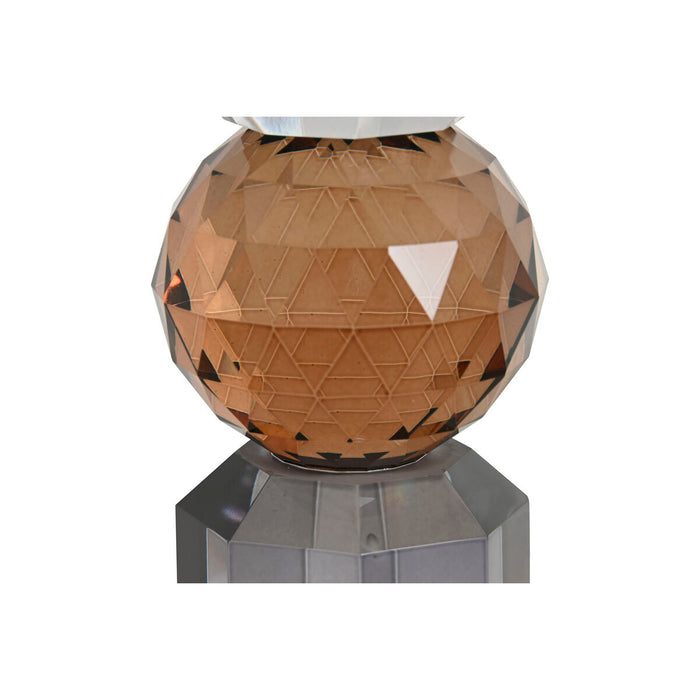 Поставка за свещ Home ESPRIT Жълт Сив Кристал 7 x 7 x 20 cm