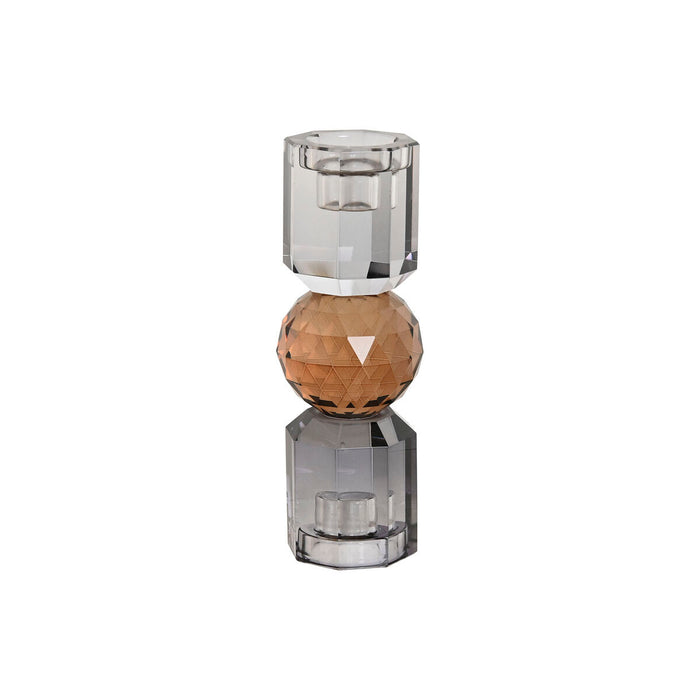 Поставка за свещ Home ESPRIT Жълт Сив Кристал 7 x 7 x 20 cm