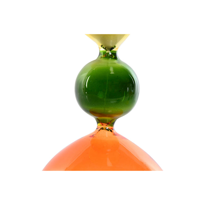 Декоративна фигурка Home ESPRIT Зелен Оранжев 10,3 X 10,3 X 19,5 cm Пясъчен часовник (2 броя)