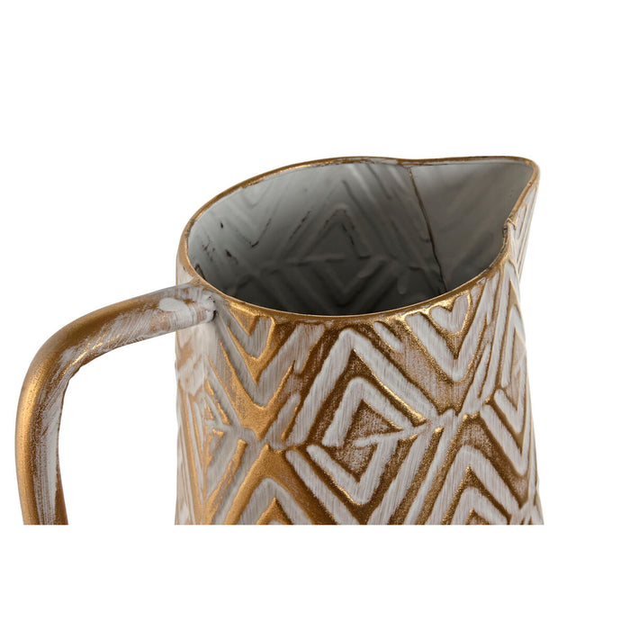 Ваза Home ESPRIT Бял Златен Метал Модерен 24,5 X 24,5 X 66 cm