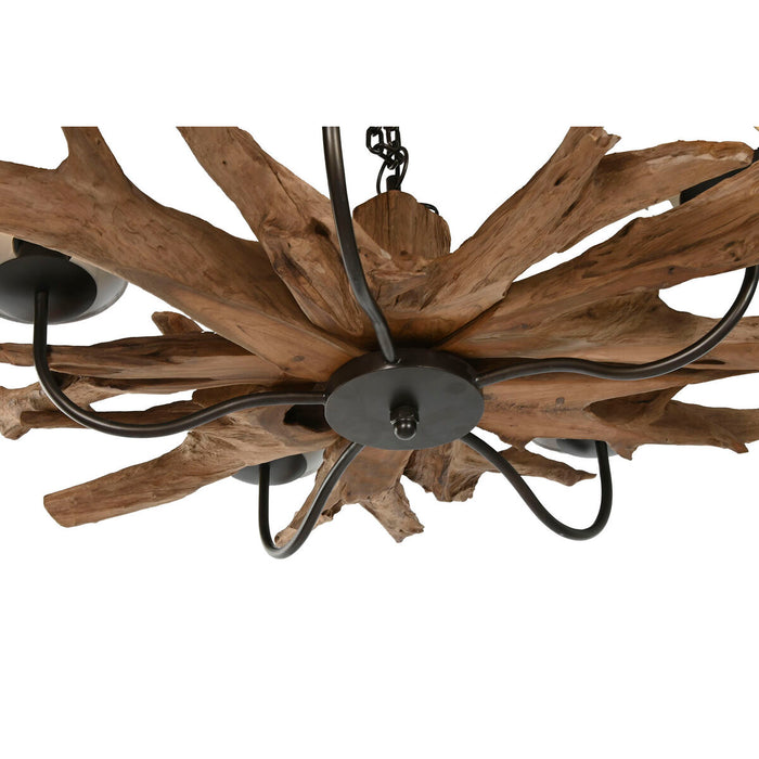 Полилей Home ESPRIT Желязо тиково дърво 90 x 90 x 35 cm