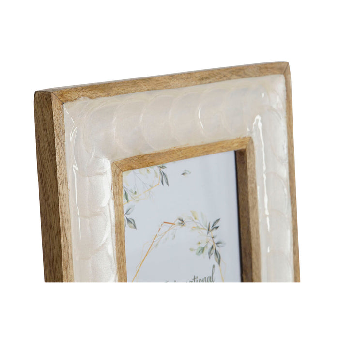 Рамка за снимки Home ESPRIT Бял Естествен Седеф Дърво манго Модерен 21,5 x 2 x 27 cm