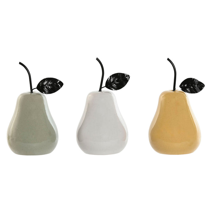 Декоративна фигурка Home ESPRIT Бял Зелен Горчица Модерен Круша 11 x 11 x 19 cm (3 броя)
