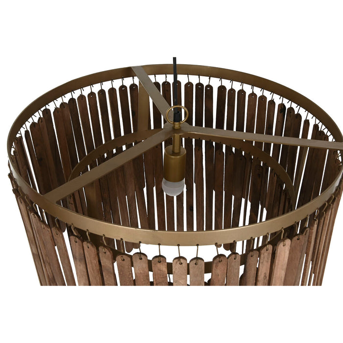 Полилей Home ESPRIT Кафяв Златен Дървен Метал Дърво манго 50 W 60 x 60 x 48 cm