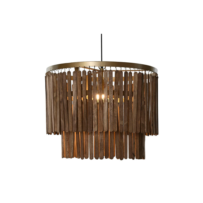 Полилей Home ESPRIT Кафяв Златен Дървен Метал Дърво манго 50 W 60 x 60 x 48 cm