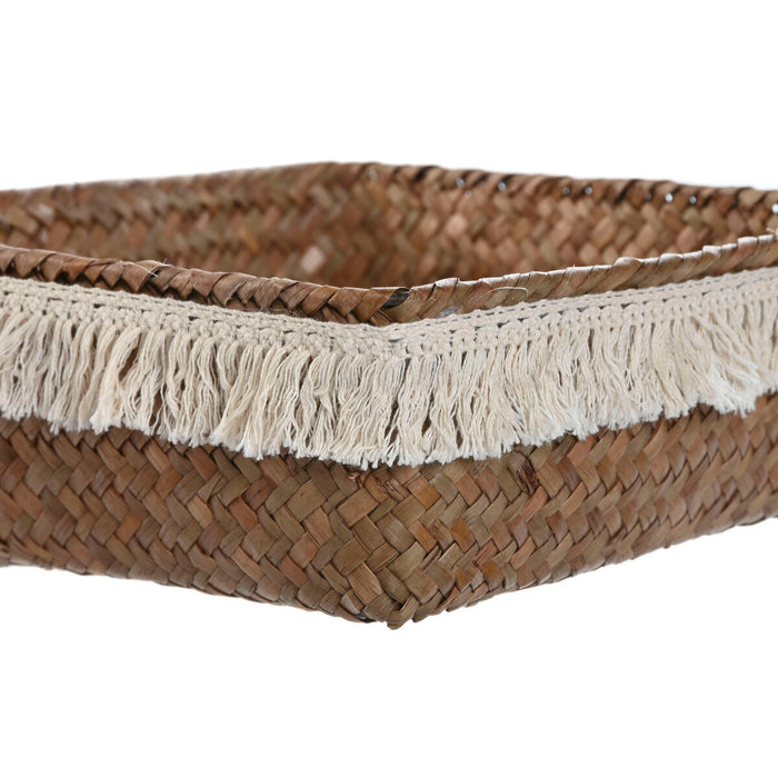 Игра на Кошници Home ESPRIT Естествено влакно Boho Износени 26 x 26 x 10 cm