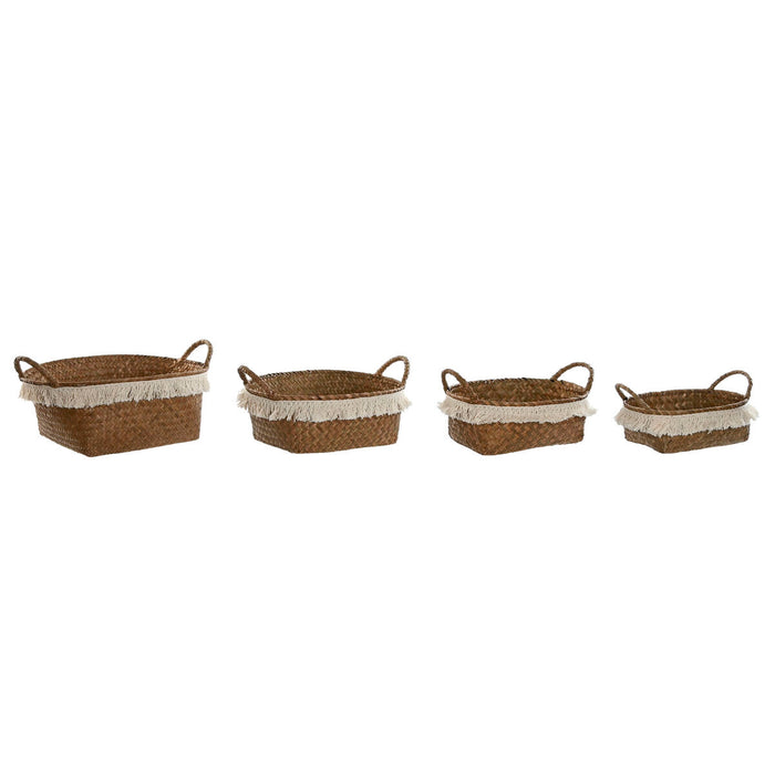 Игра на Кошници Home ESPRIT Естествено влакно Boho Износени 33 x 25 x 15 cm