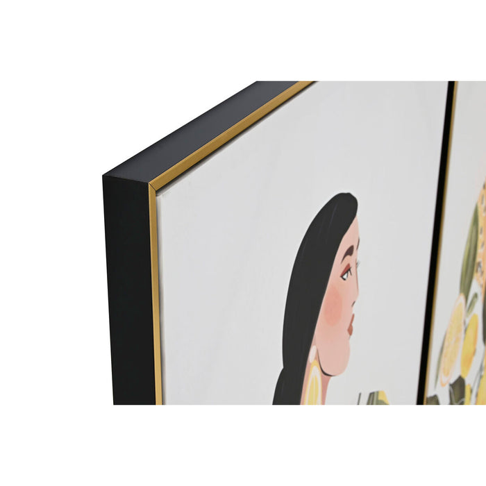 Пластно Home ESPRIT Жълт Зелен Средиземноморско chica 82,5 x 3,5 x 122,5 cm (2 броя)