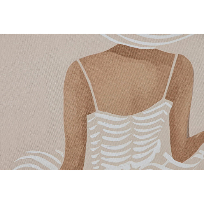 Пластно Home ESPRIT Бял Бежов Рокля Скандинавски 82,5 x 3,5 x 82,5 cm (2 броя)