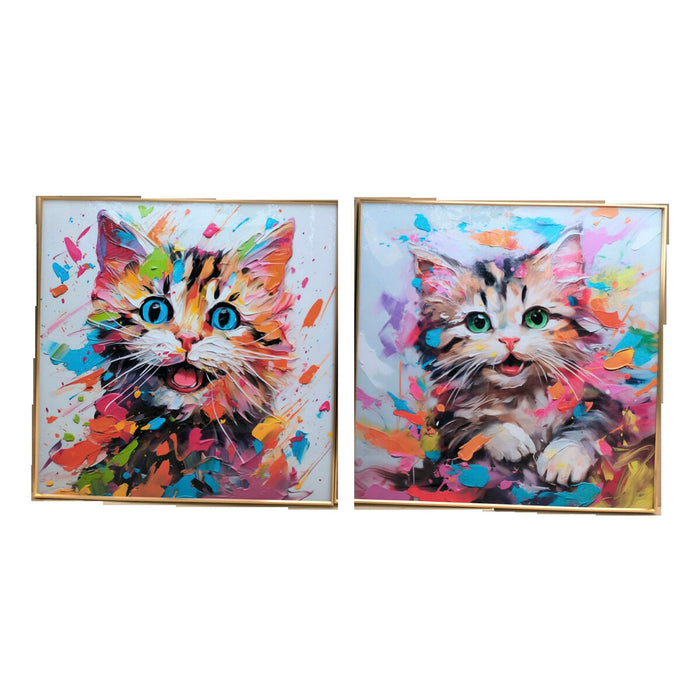 Картина Home ESPRIT Алуминий Дървен MDF 80 x 3,5 x 80 cm