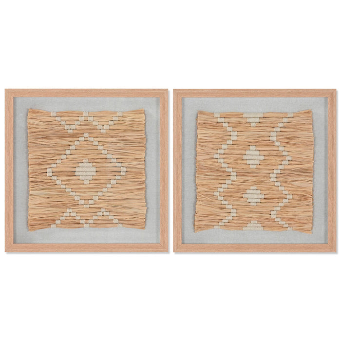 Картина Home ESPRIT Рафия Кристал 40 x 3 x 40 cm