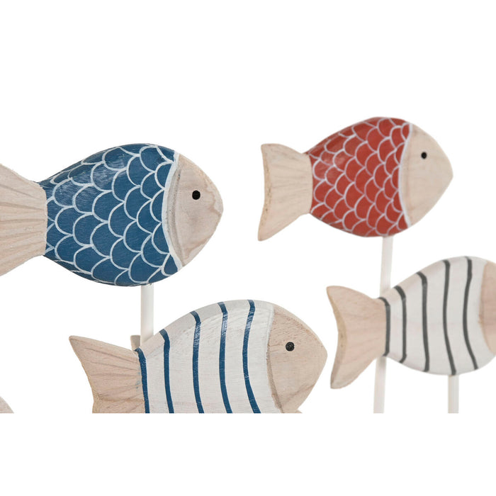 Декоративна фигурка Home ESPRIT Син Бял Червен Риби 17 x 6 x 25 cm (2 броя)
