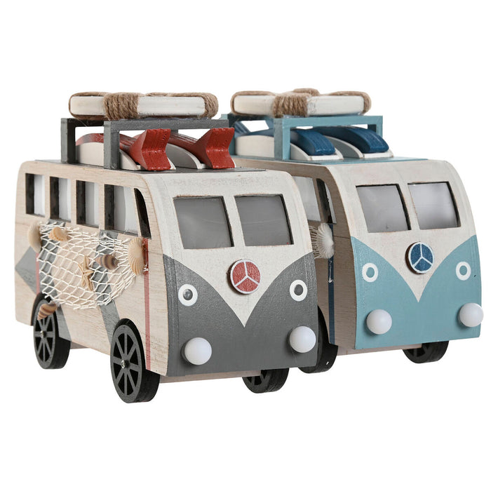 Декоративна фигурка Home ESPRIT Син Бял теракота 22 x 7 x 14 cm (2 броя)