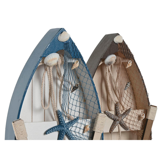 Декоративна фигурка Home ESPRIT Син Бял Кафяв 20 x 7 x 40 cm (2 броя)