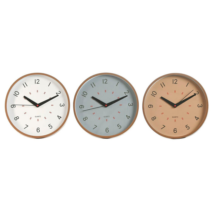 Стенен часовник Home ESPRIT Бял Бежов Сив PVC 30 x 4 x 30 cm (3 броя)