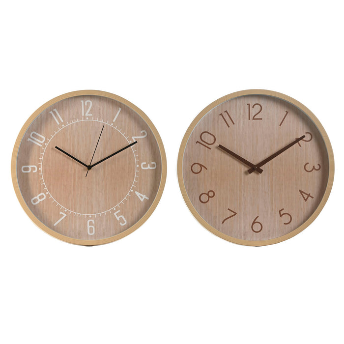 Стенен часовник Home ESPRIT Естествен PVC 40 x 4 x 40 cm (2 броя)