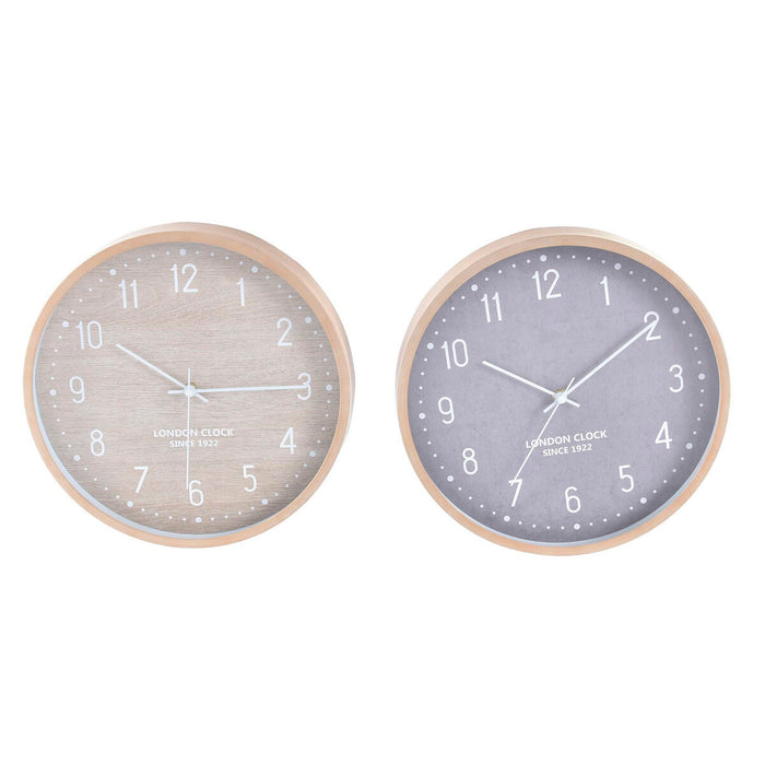 Стенен часовник Home ESPRIT Бежов Сив PVC 30 x 4 x 30 cm (2 броя)