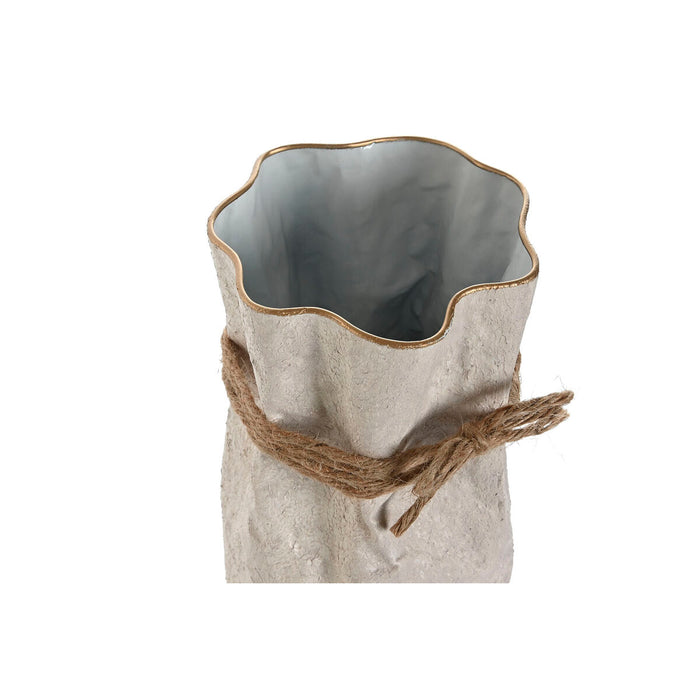 Комплект от 3 Вази Home ESPRIT Бежов Метал Въже 17 x 17 x 54 cm (3 Части)