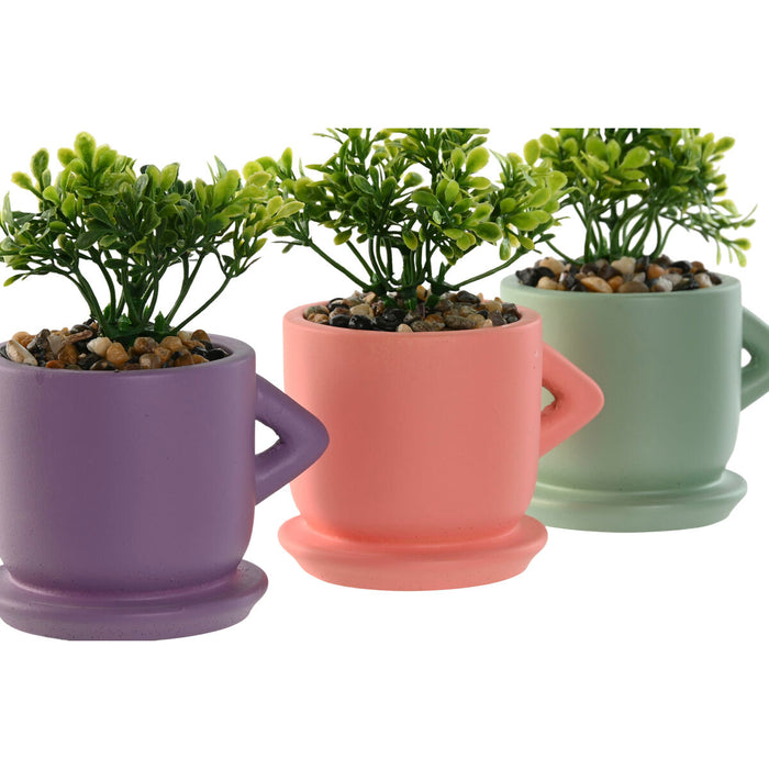 Декоративно Растение Home ESPRIT полиетилен Цимент Град 9 x 7 x 12 cm (3 броя)