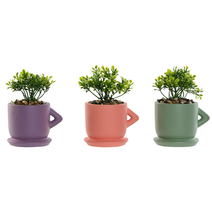 Декоративно Растение Home ESPRIT полиетилен Цимент Град 9 x 7 x 12 cm (3 броя)