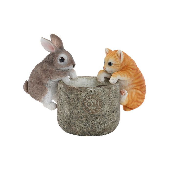 Декоративна фигурка Home ESPRIT Бял Кафяв Сив Оранжев Животни 9 x 9 x 15,5 cm (3 броя)
