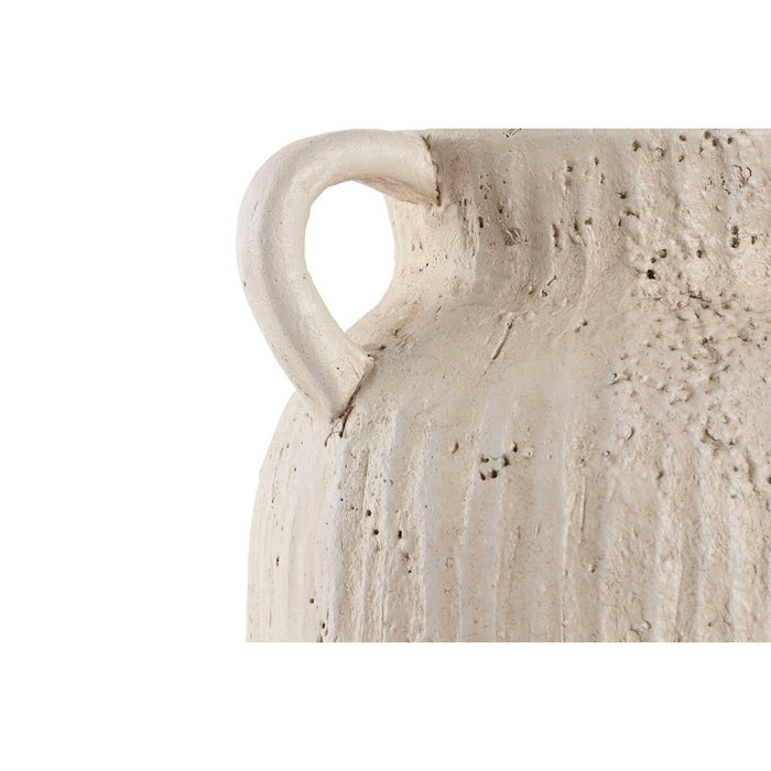 Ваза Home ESPRIT Бял Магнезиев 23,5 x 21,5 x 37,5 cm