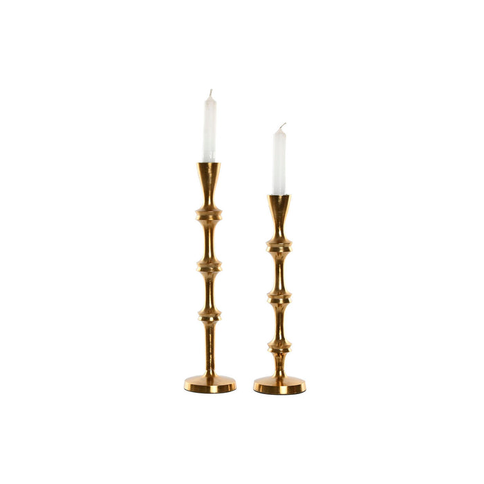 Канделабър Home ESPRIT Златен Алуминий Модерен 8 x 8 x 36 cm (2 броя)