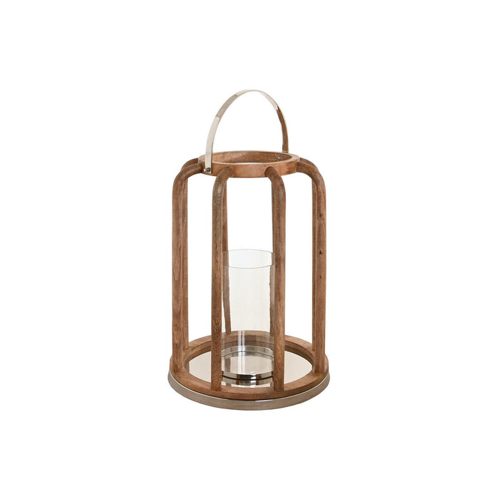 Поставка за свещ Home ESPRIT Кафяв Сребрист Естествен Кристал Дърво манго 30 x 30 x 42 cm