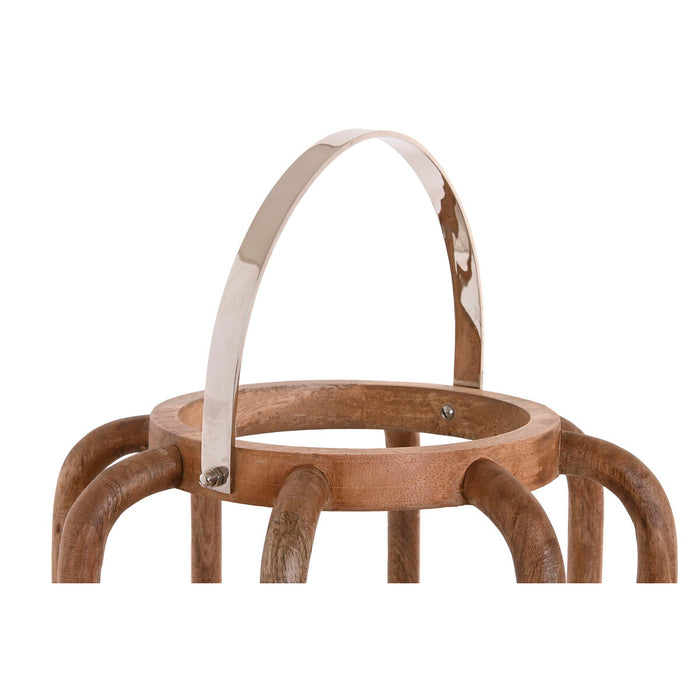 Поставка за свещ Home ESPRIT Кафяв Сребрист Естествен Кристал Дърво манго 30 x 30 x 42 cm