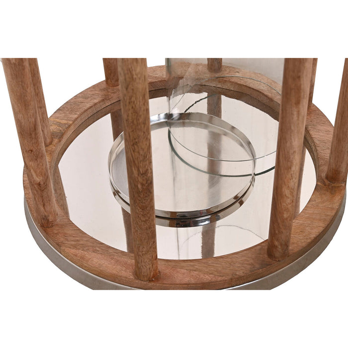 Поставка за свещ Home ESPRIT Кафяв Сребрист Естествен Кристал Дърво манго 30 x 30 x 42 cm