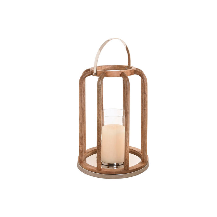 Поставка за свещ Home ESPRIT Кафяв Сребрист Естествен Кристал Дърво манго 30 x 30 x 42 cm