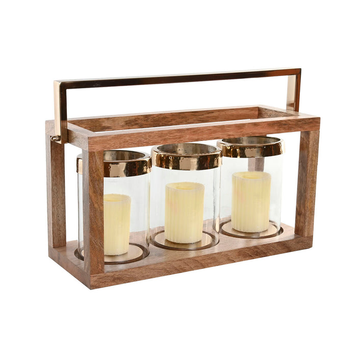 Поставка за свещ Home ESPRIT Кафяв Стомана Дърво манго 51 x 19 x 33 cm
