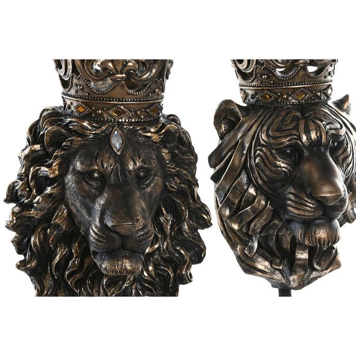 Декоративна фигурка Home ESPRIT Тъмно сив Лъв Корона 21 x 18 x 44 cm (2 броя)