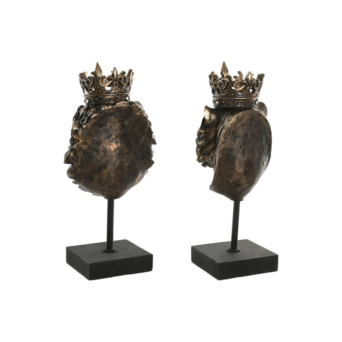Декоративна фигурка Home ESPRIT Тъмно сив Лъв Корона 21 x 18 x 44 cm (2 броя)