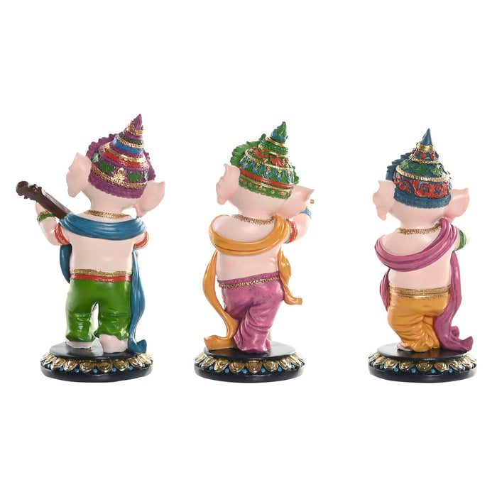 Декоративна фигурка Home ESPRIT Многоцветен Музикант Индианец 9 x 9 x 20 cm (3 броя)