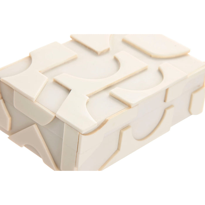 Кутия за бижута Home ESPRIT Бял Смола Кост 18 x 13 x 7,5 cm (2 Части)