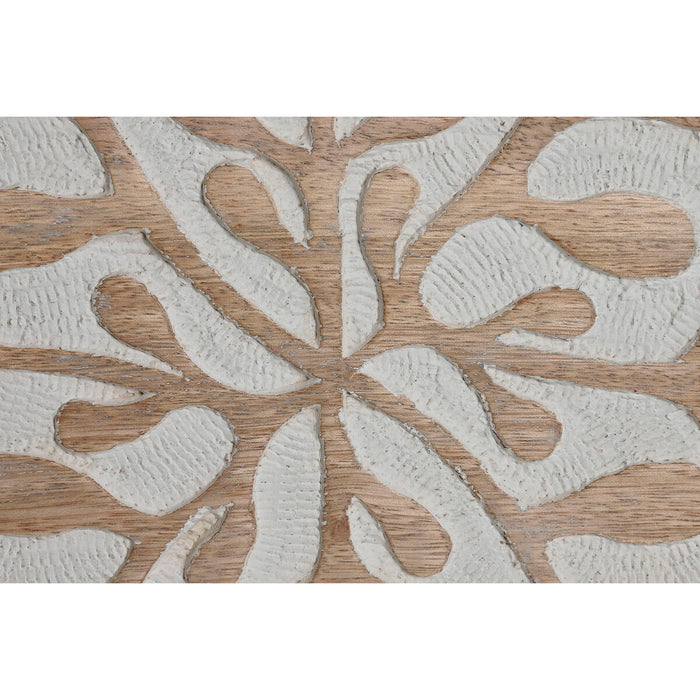 Декорация за стена Home ESPRIT Бял Естествен Цветен 60 x 2,5 x 60 cm (4 Части)