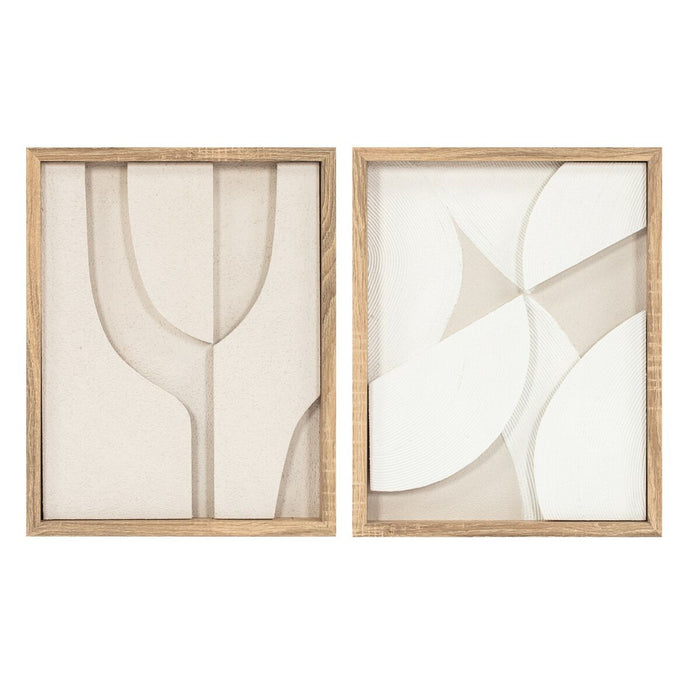 Картина с LED Home ESPRIT полистирен Дървен MDF 40 x 3,8 x 50 cm