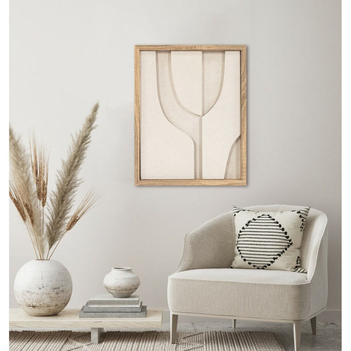 Картина с LED Home ESPRIT полистирен Дървен MDF 40 x 3,8 x 50 cm