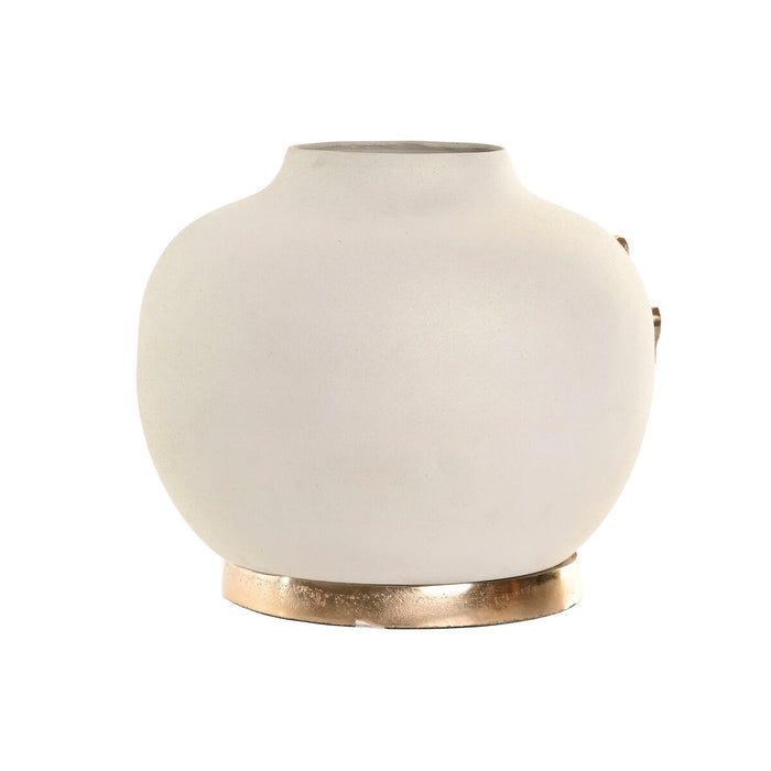 Ваза Home ESPRIT Бял Златен Алуминий Модерен 19 x 19 x 18 cm