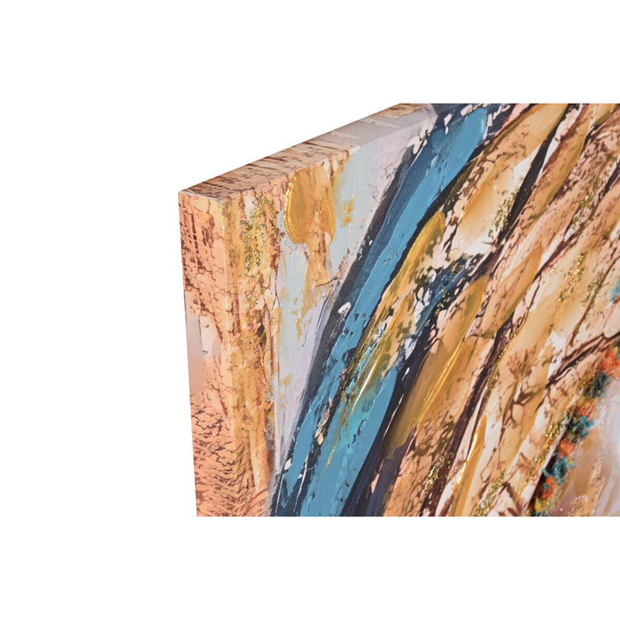 Картина Home ESPRIT цвят тюркоаз Златен Колониален Африканка 90 x 3 x 120 cm (2 броя)
