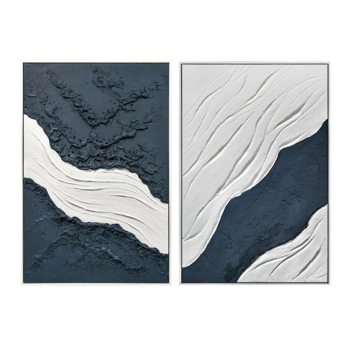 Картина Home ESPRIT Син Бял Модерен 83 x 4 x 123 cm (2 броя)